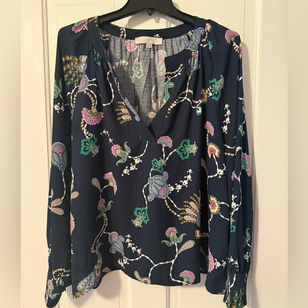LOFT Multicolor Floral Blouse